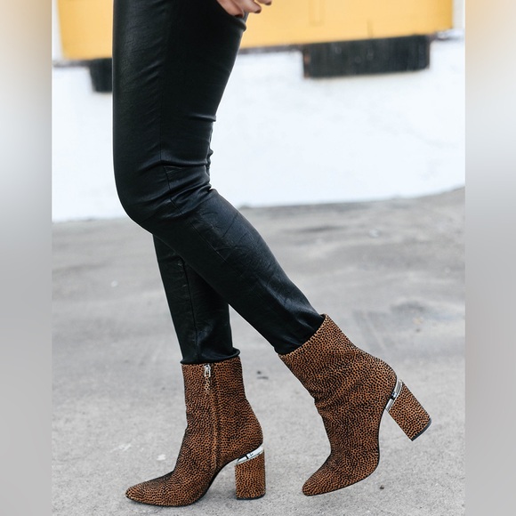 *NWT* Alexander Wang / Kirby Flocked Suede Ankle Boots / Leopard / 37.5 UK (7US) - Picture 10 of 11